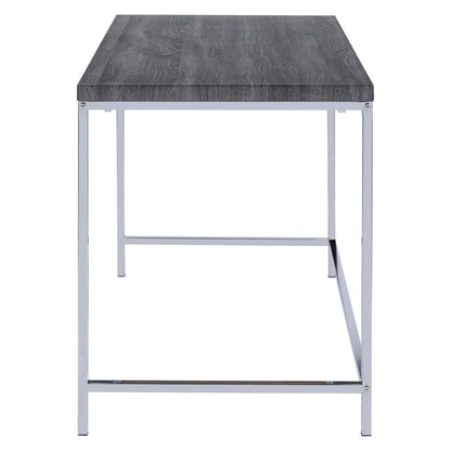 Kravitz Rectangular Writing Desk Weathered Grey and Chrome 801271