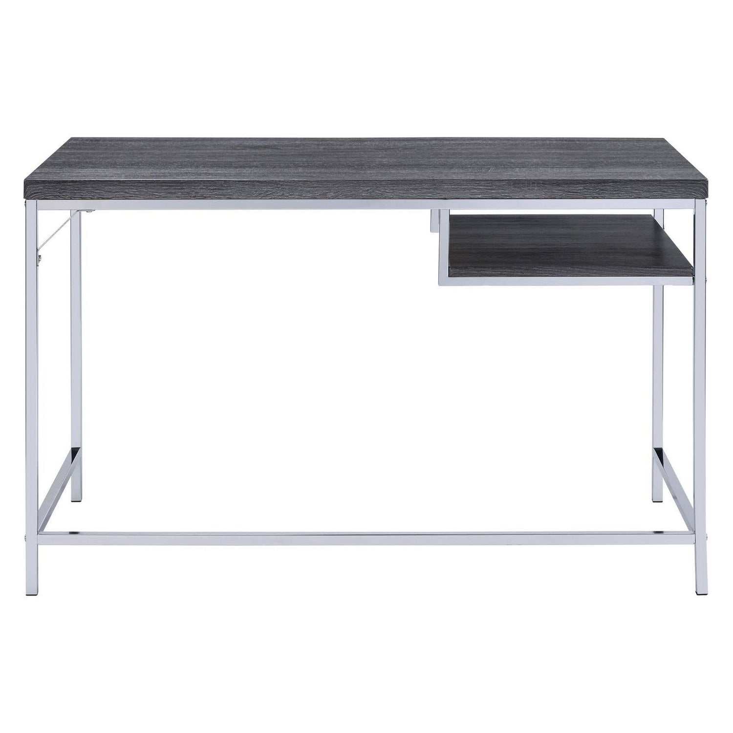 Kravitz Rectangular Writing Desk Weathered Grey and Chrome 801271