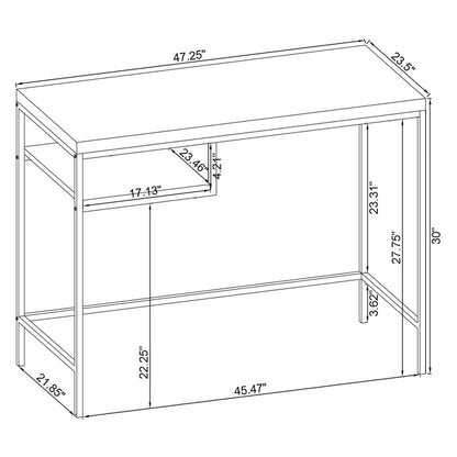 Kravitz Rectangular Writing Desk Weathered Grey and Chrome 801271