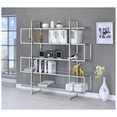 5-shelf Bookcase Chrome and Clear 801304