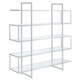 5-shelf Bookcase Chrome and Clear 801304