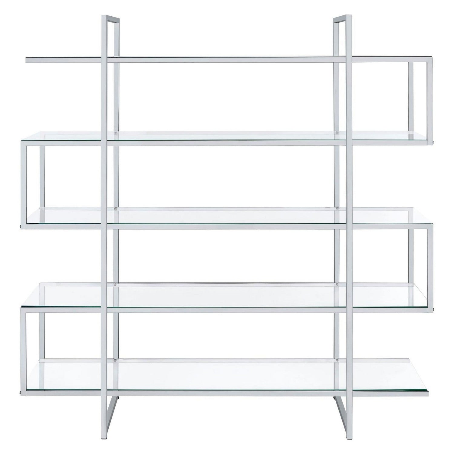 5-shelf Bookcase Chrome and Clear 801304