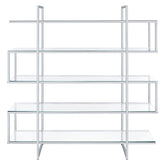 5-shelf Bookcase Chrome and Clear 801304