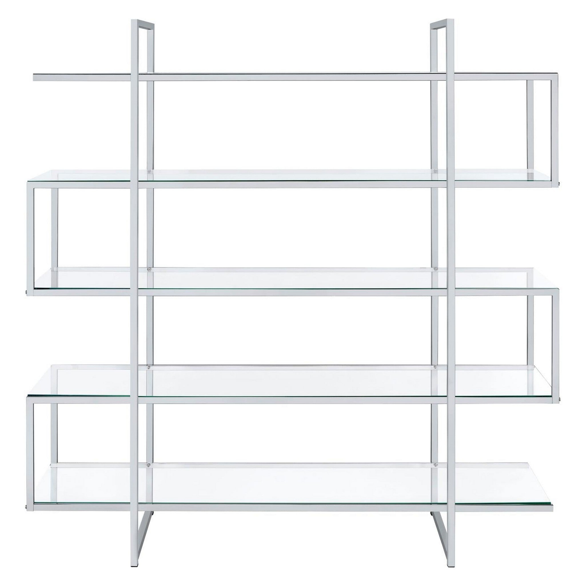 5-shelf Bookcase Chrome and Clear 801304