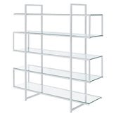 5-shelf Bookcase Chrome and Clear 801304