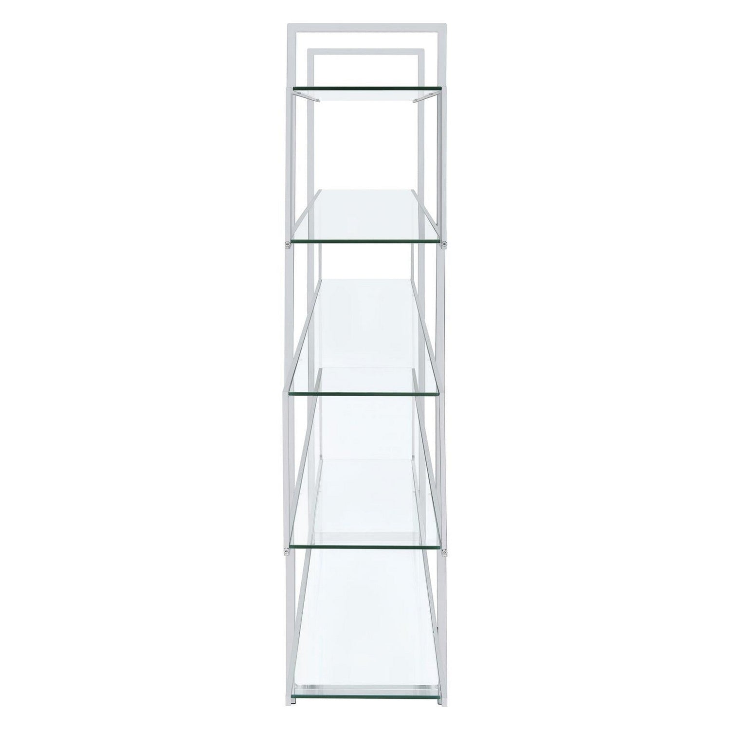 5-shelf Bookcase Chrome and Clear 801304