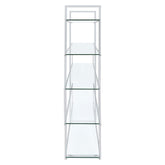 5-shelf Bookcase Chrome and Clear 801304