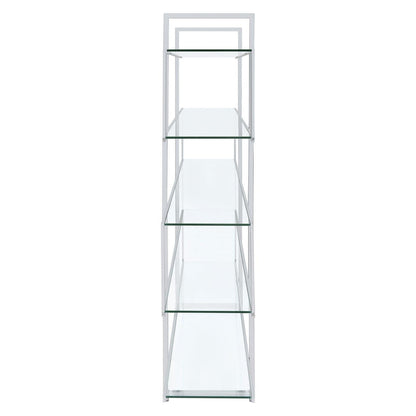 5-shelf Bookcase Chrome and Clear 801304