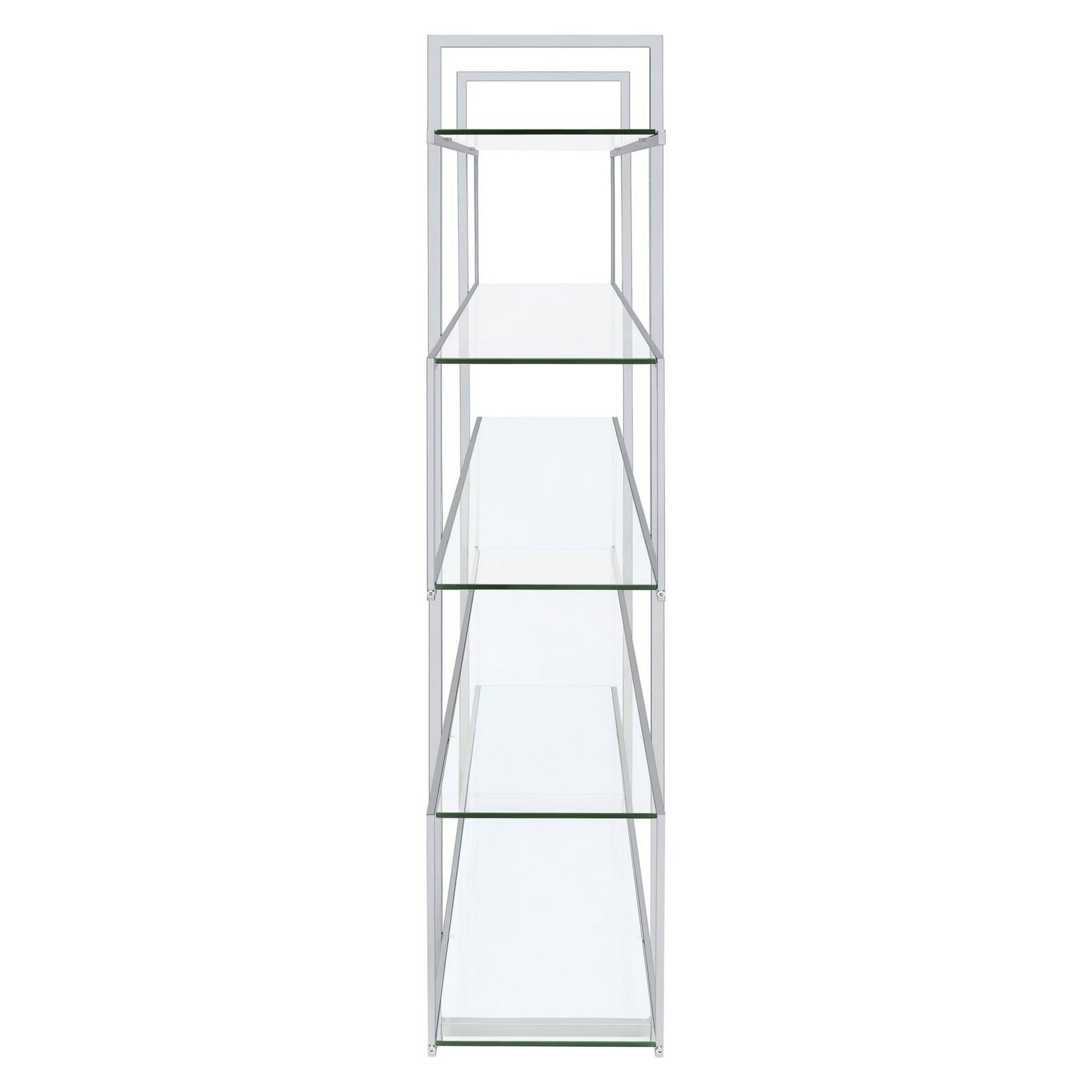 5-shelf Bookcase Chrome and Clear 801304