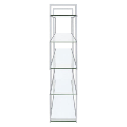 5-shelf Bookcase Chrome and Clear 801304