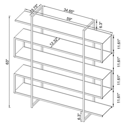 5-shelf Bookcase Chrome and Clear 801304