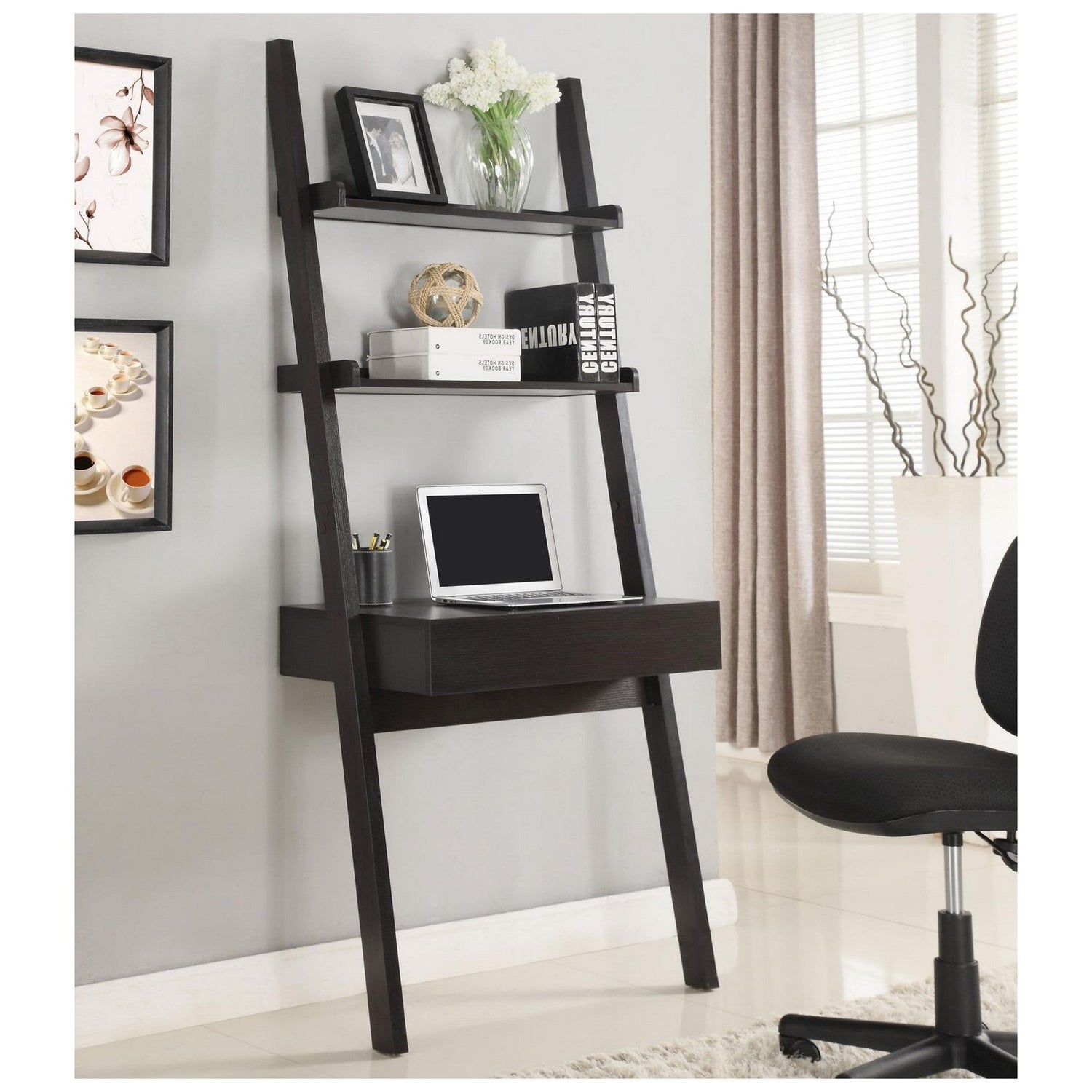 Colella 2-shelf Writing Ladder Desk Cappuccino 801373