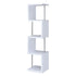 Baxter 4-shelf Bookcase White and Chrome 801418