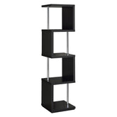 Baxter 4-shelf Bookcase Black and Chrome 801419