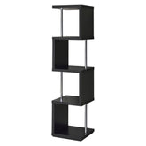 Baxter 4-shelf Bookcase Black and Chrome 801419