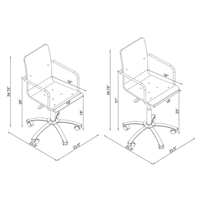 Amaturo Office Chair with Casters Clear and Chrome 801436