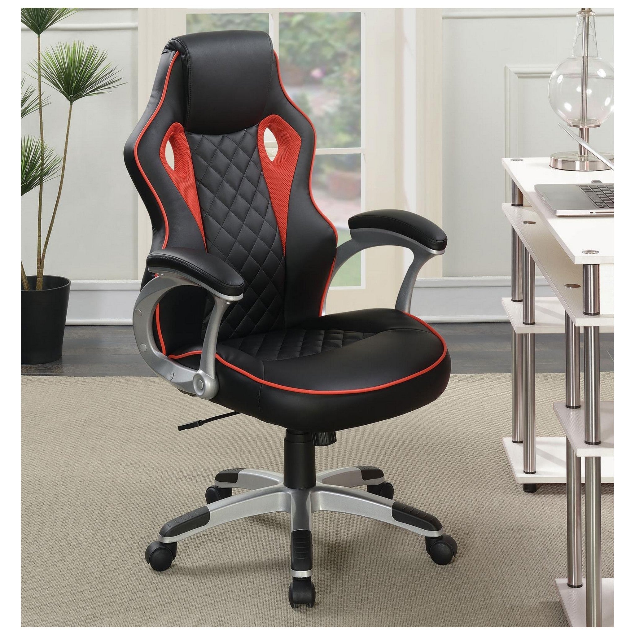 Lucas Upholstered Office Chair Black and Red 801497