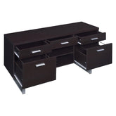 Lawtey 5-drawer Credenza with Adjustable Shelf Cappuccino 801522