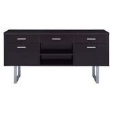 Lawtey 5-drawer Credenza with Adjustable Shelf Cappuccino 801522