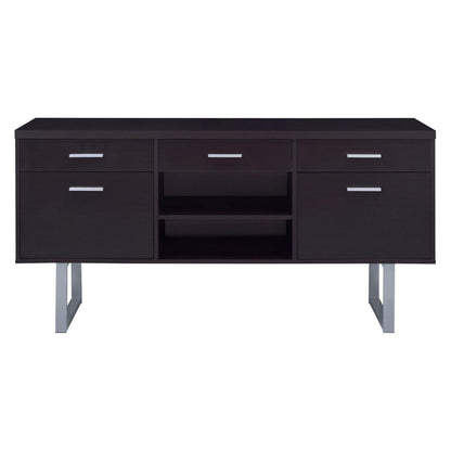 Lawtey 5-drawer Credenza with Adjustable Shelf Cappuccino 801522