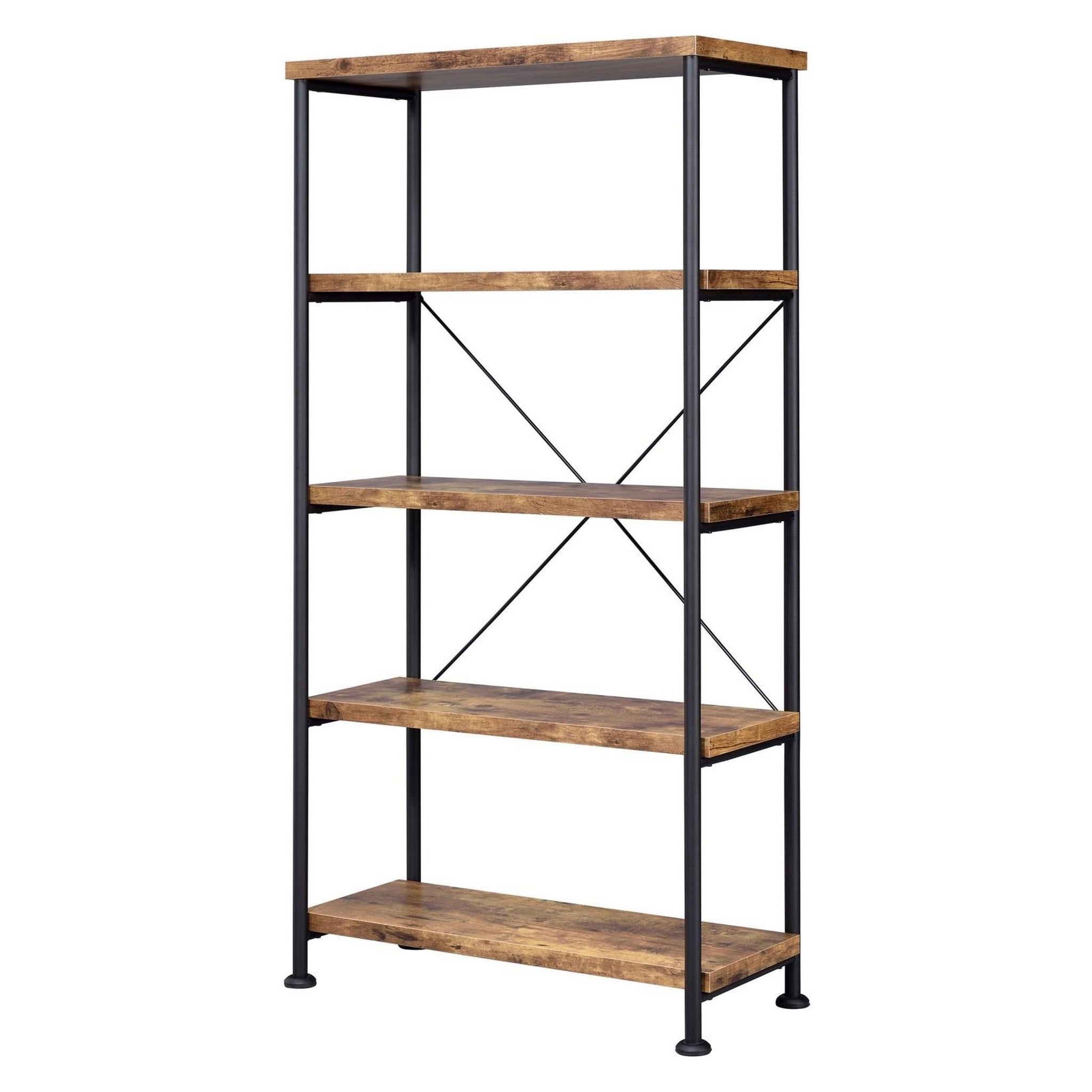 Analiese 4-shelf Bookcase Antique Nutmeg 801542