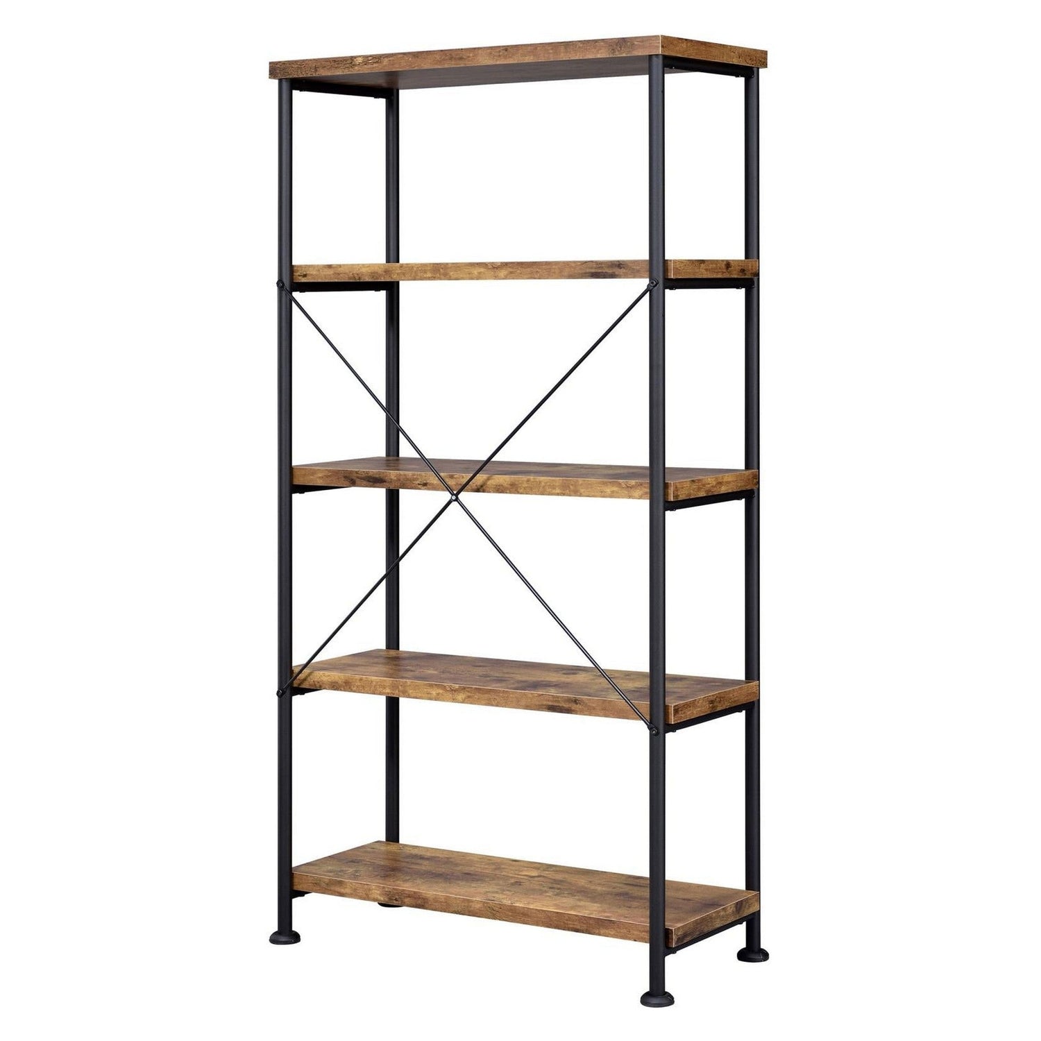 Analiese 4-shelf Bookcase Antique Nutmeg 801542