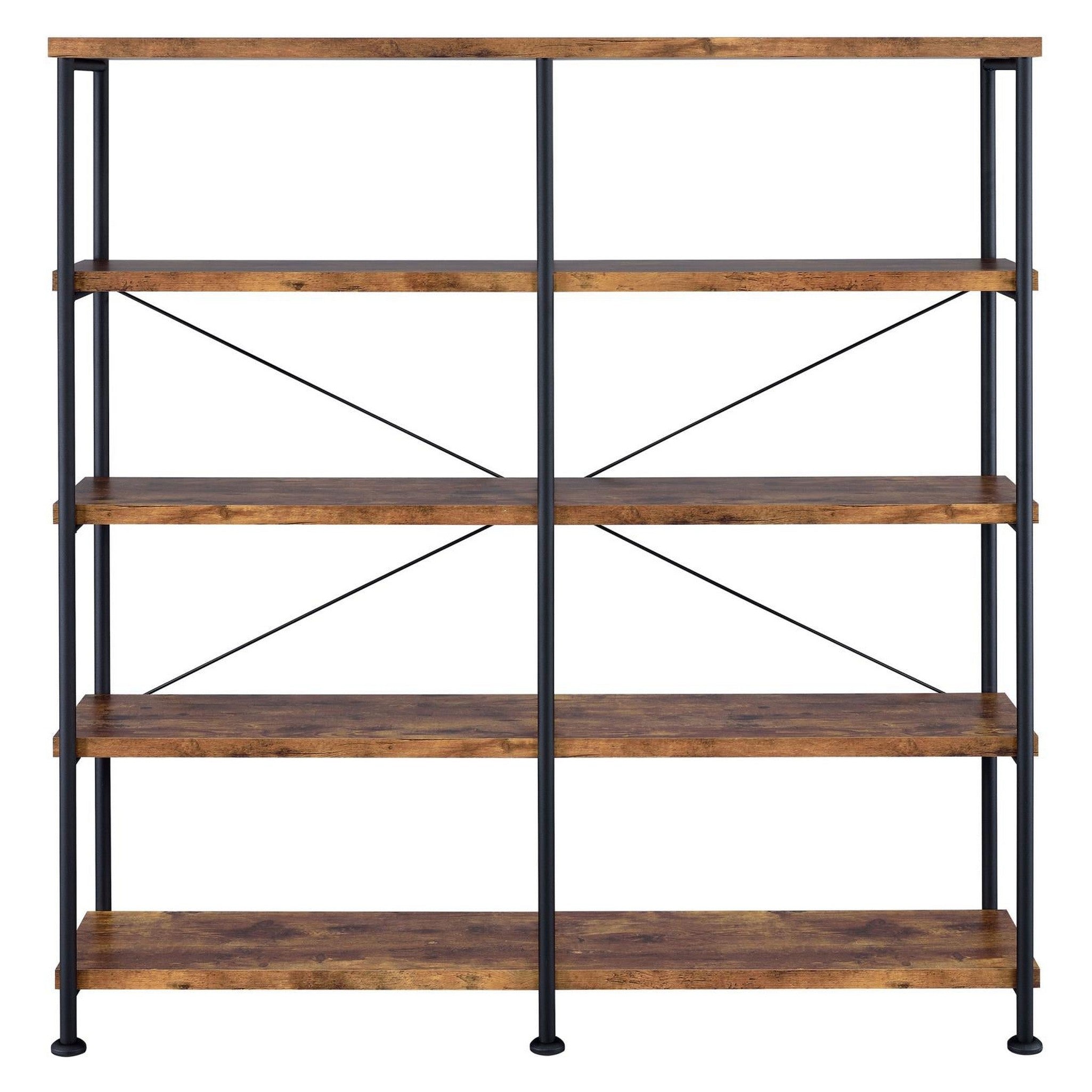 Analiese 4-shelf Open Bookcase Antique Nutmeg 801543