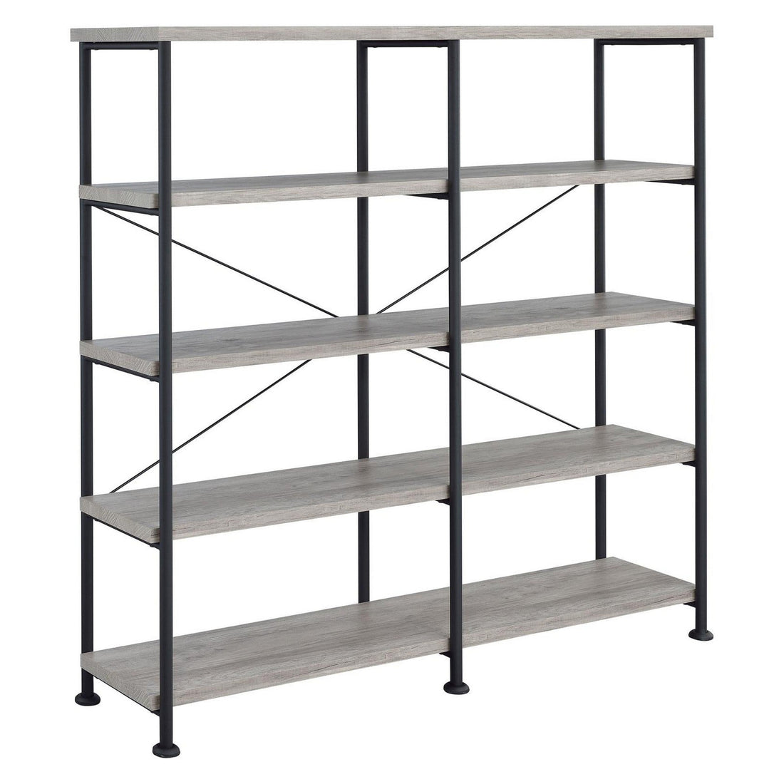 Analiese 4-shelf Open Bookcase Grey Driftwood 801544