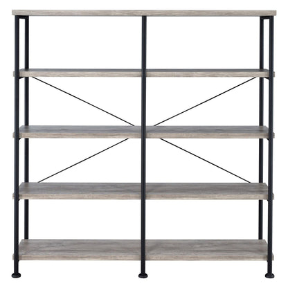 Analiese 4-shelf Open Bookcase Grey Driftwood 801544