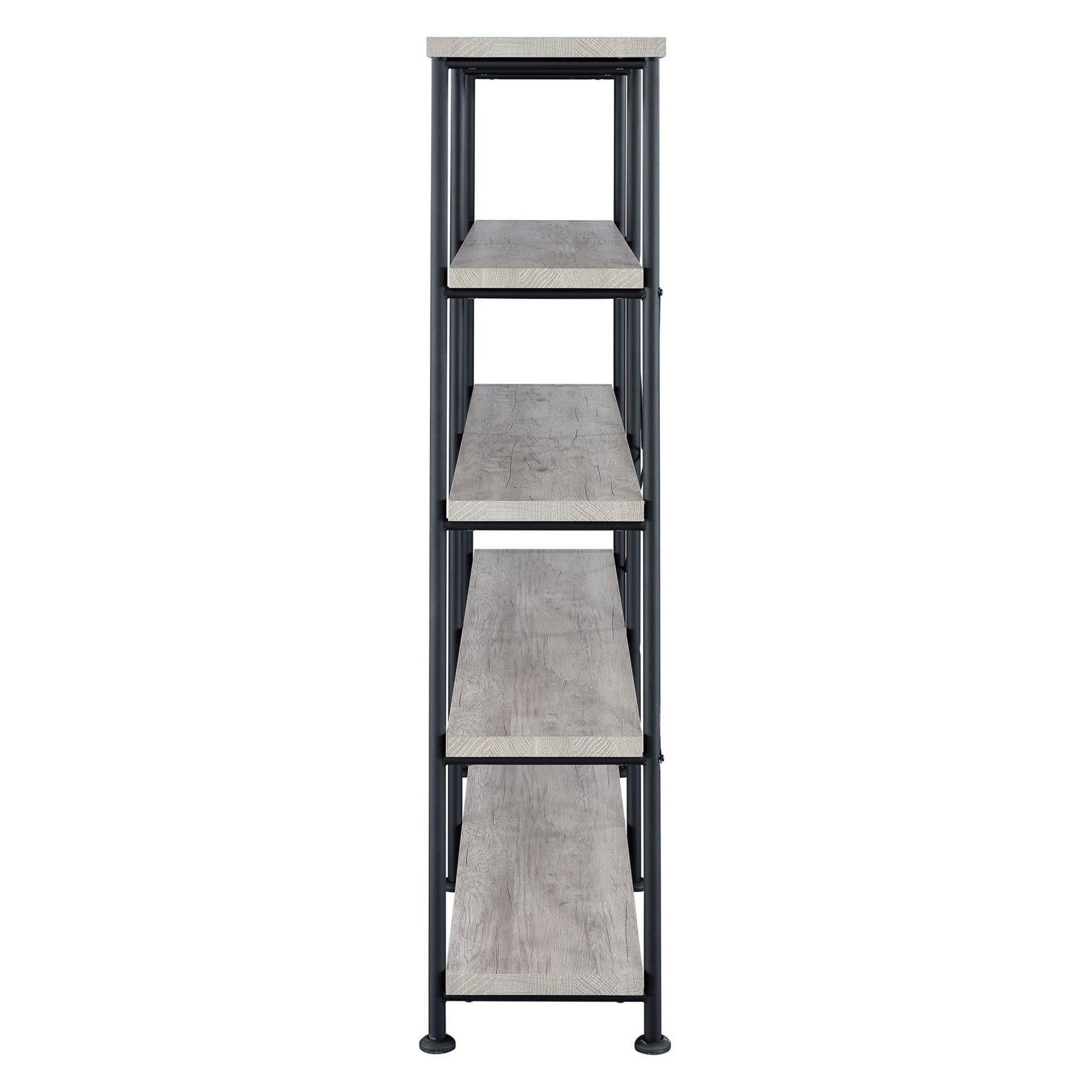 Analiese 4-shelf Open Bookcase Grey Driftwood 801544