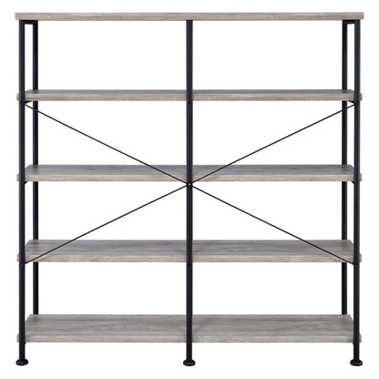 Analiese 4-shelf Open Bookcase Grey Driftwood 801544