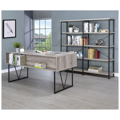 Analiese 4-shelf Open Bookcase Grey Driftwood 801544