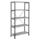 Analiese 4-shelf Bookcase Grey Driftwood 801546