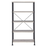 Analiese 4-shelf Bookcase Grey Driftwood 801546