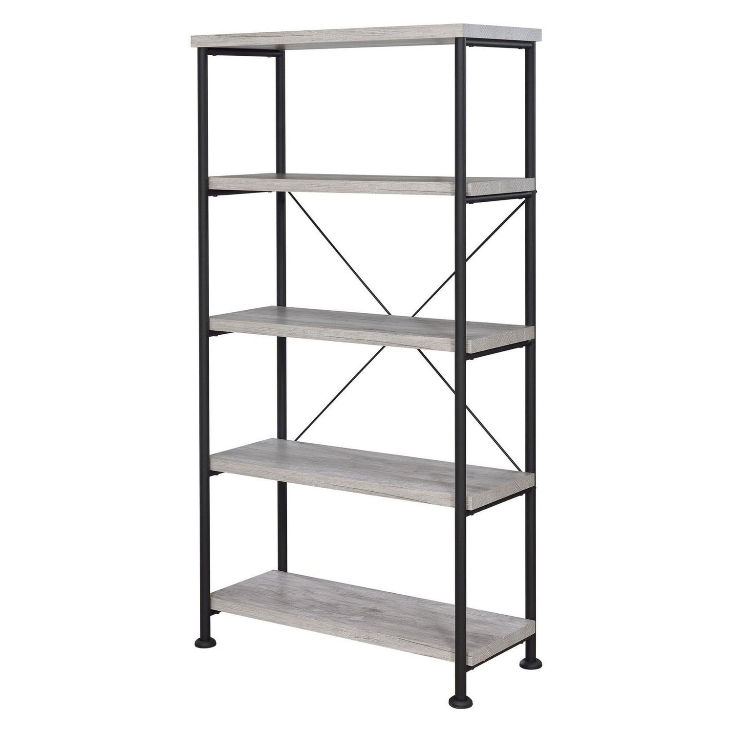 Analiese 4-shelf Bookcase Grey Driftwood 801546