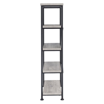 Analiese 4-shelf Bookcase Grey Driftwood 801546