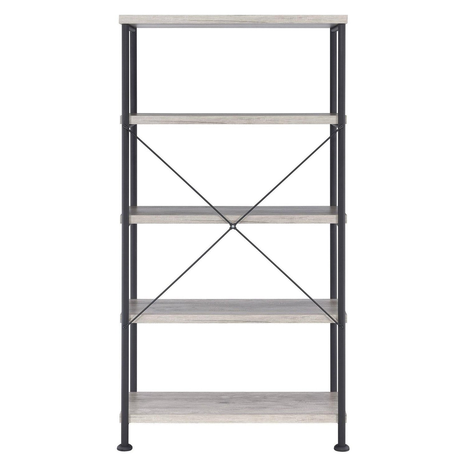 Analiese 4-shelf Bookcase Grey Driftwood 801546