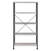 Analiese 4-shelf Bookcase Grey Driftwood 801546