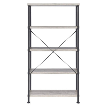 Analiese 4-shelf Bookcase Grey Driftwood 801546