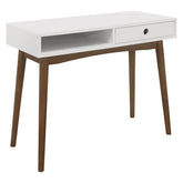 Bradenton 1-drawer Writing Desk White and Walnut 801931