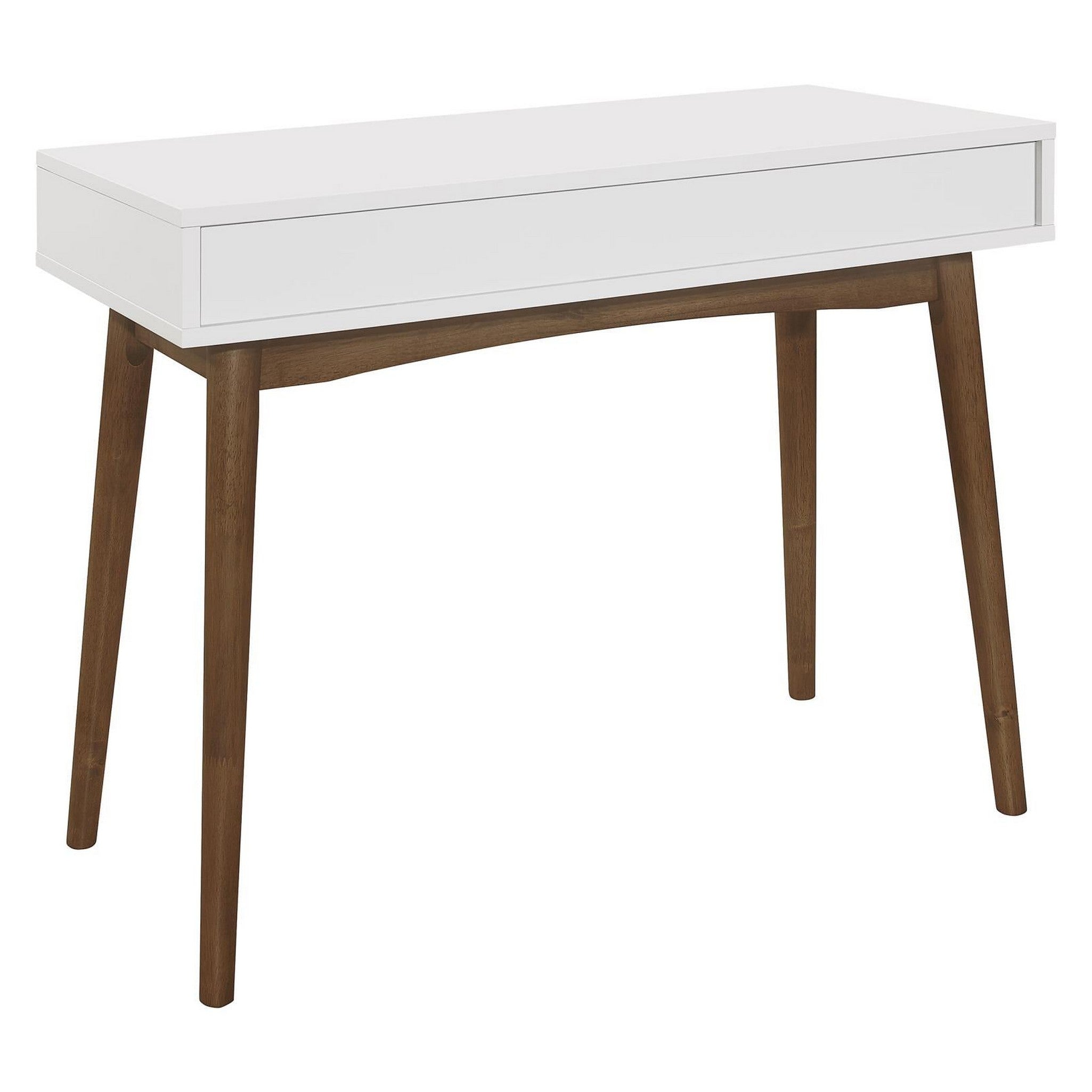 Bradenton 1-drawer Writing Desk White and Walnut 801931