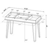 Sheeran Writing Desk with 4 Hidden Storages Rustic Amber 802011