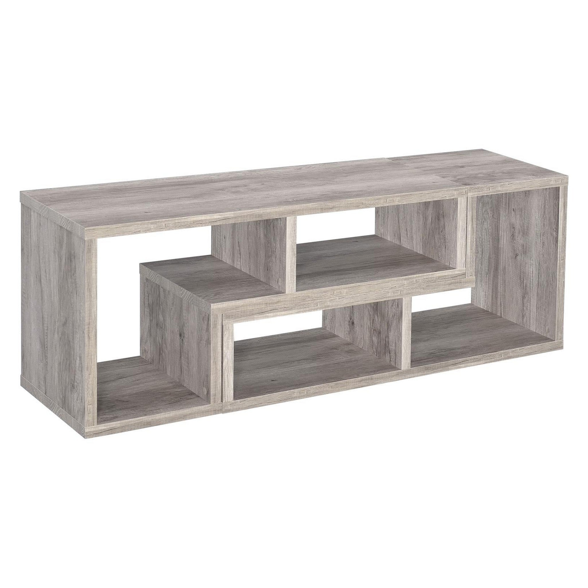 Velma Convertable Bookcase and TV Console Grey Driftwood 802330