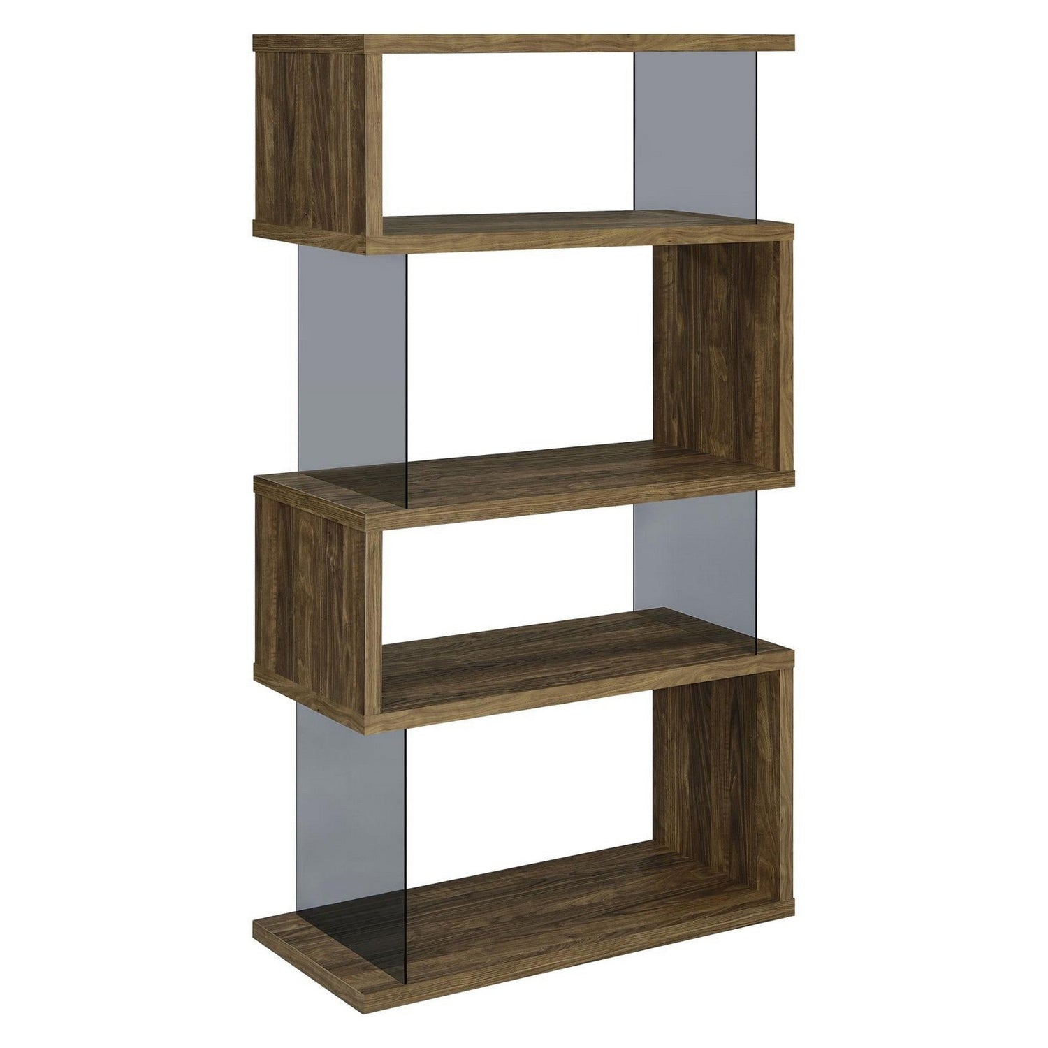 Emelle 4-shelf Bookcase with Glass Panels 802339