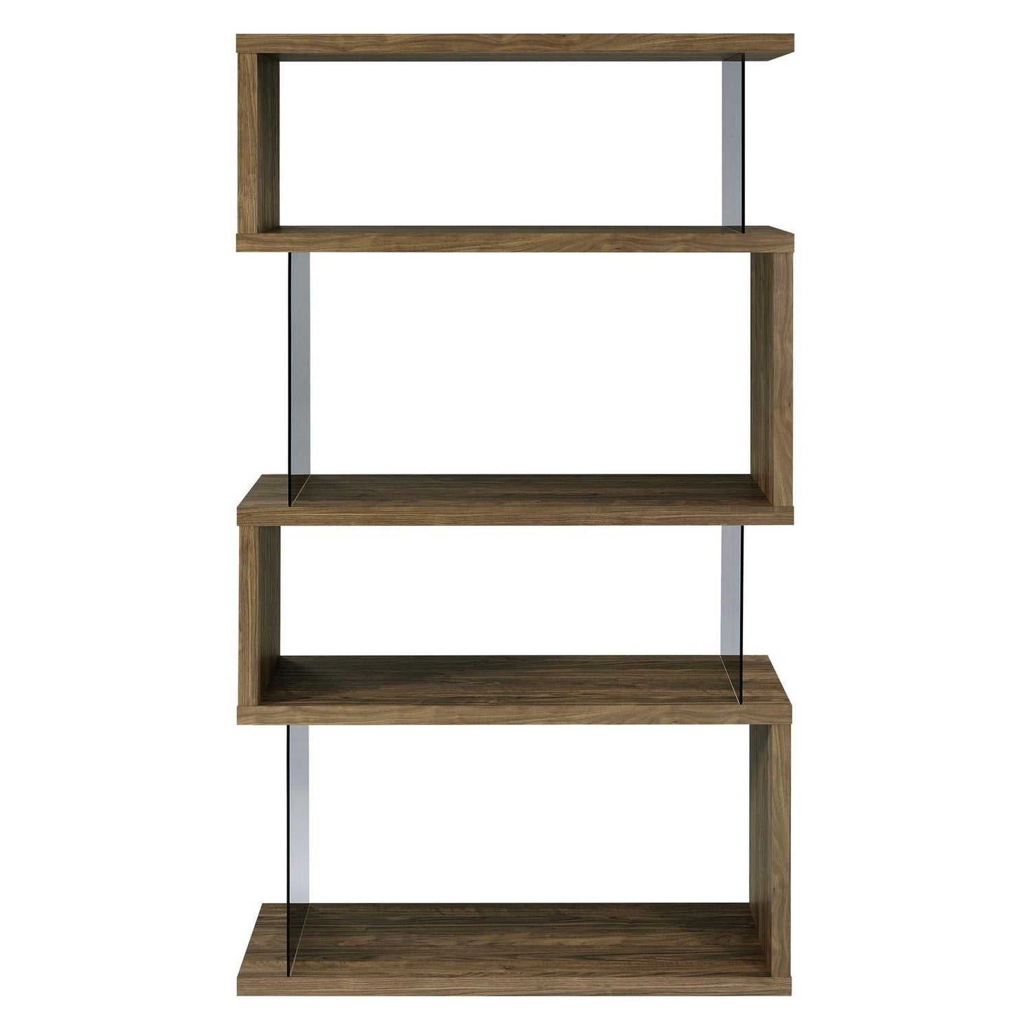 Emelle 4-shelf Bookcase with Glass Panels 802339