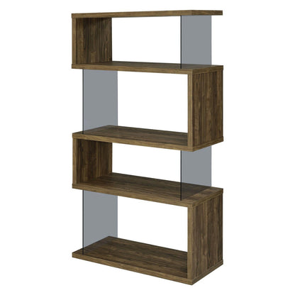 Emelle 4-shelf Bookcase with Glass Panels 802339