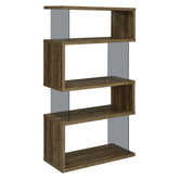 Emelle 4-shelf Bookcase with Glass Panels 802339