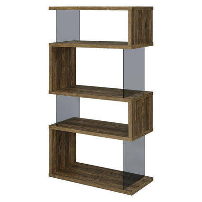 Emelle 4-shelf Bookcase with Glass Panels 802339