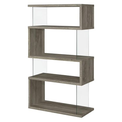 Emelle 4-shelf Bookcase with Glass Panels 802340