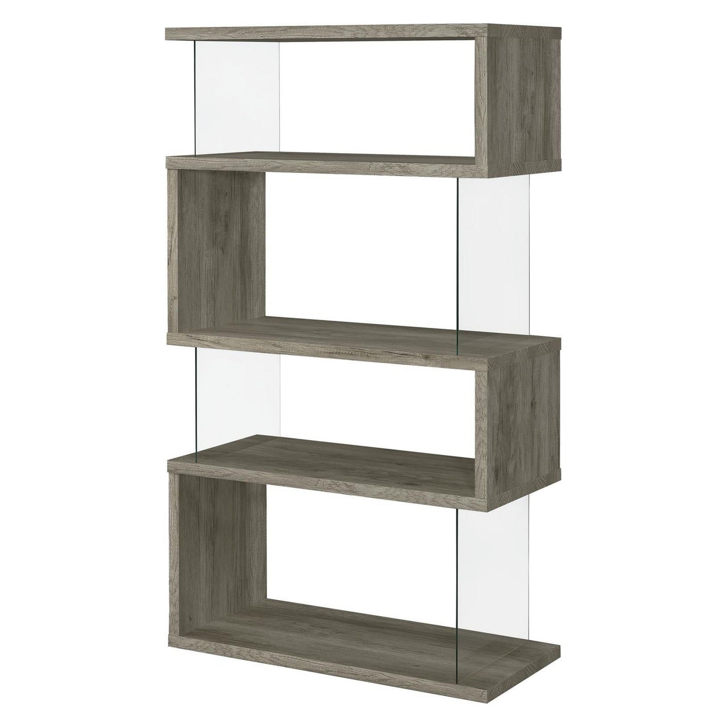 Emelle 4-shelf Bookcase with Glass Panels 802340